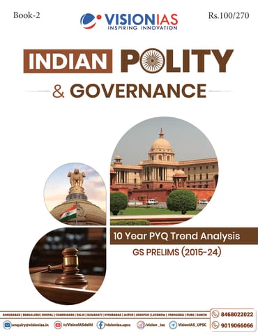 Indian Polity & Governance - Vision IAS 10 Years' UPSC PYQ Trend Analysis (2015-2024) - [B/W PRINTOUT]