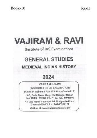 Medieval Indian History - General Studies GS Printed Notes Yellow Book 2024 - Vajiram & Ravi - [B/W PRINTOUT]