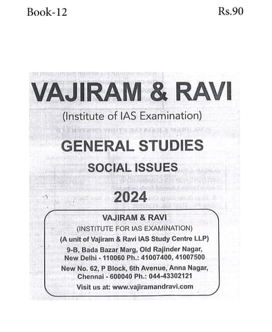 Social Issues - General Studies GS Printed Notes Yellow Book 2024 - Vajiram & Ravi - [B/W PRINTOUT]