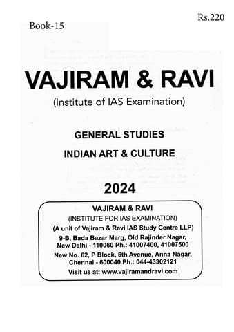 Indian Art & Culture - General Studies GS Printed Notes Yellow Book 2024 - Vajiram & Ravi - [B/W PRINTOUT]