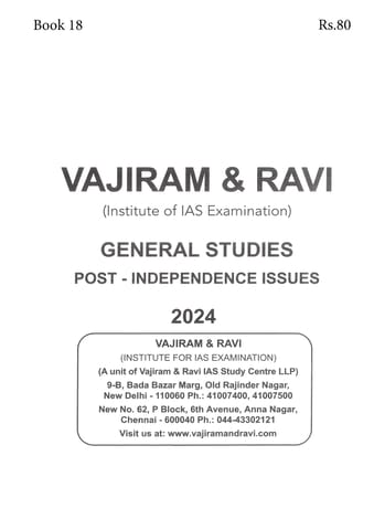 Post-Independence Issues - General Studies GS Printed Notes Yellow Book 2024 - Vajiram & Ravi - [B/W PRINTOUT]