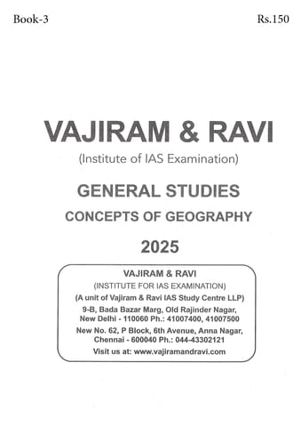 Concepts of Geography - General Studies GS Printed Notes Yellow Book 2025 - Vajiram & Ravi - [B/W PRINTOUT]