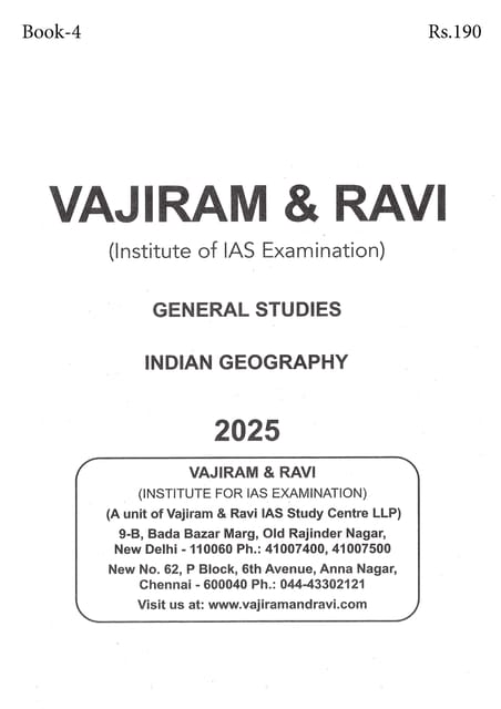 Indian Geography - General Studies GS Printed Notes Yellow Book 2025 - Vajiram & Ravi - [B/W PRINTOUT]