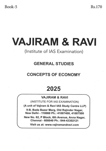 Concepts of Economy - General Studies GS Printed Notes Yellow Book 2025 - Vajiram & Ravi - [B/W PRINTOUT]