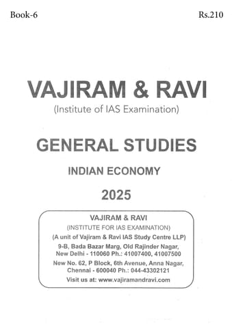 Indian Economy - General Studies GS Printed Notes Yellow Book 2025 - Vajiram & Ravi - [B/W PRINTOUT]