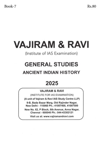 Ancient Indian History - General Studies GS Printed Notes Yellow Book 2025 - Vajiram & Ravi - [B/W PRINTOUT]