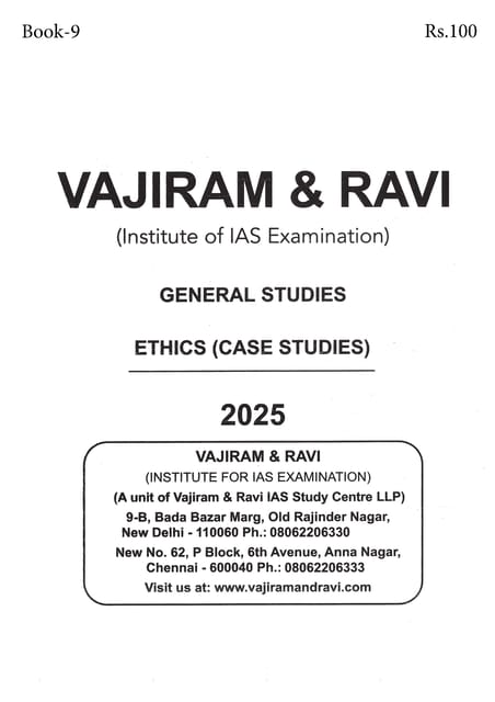 Ethics (Case Studies) - General Studies GS Printed Notes Yellow Book 2025 - Vajiram & Ravi - [B/W PRINTOUT]