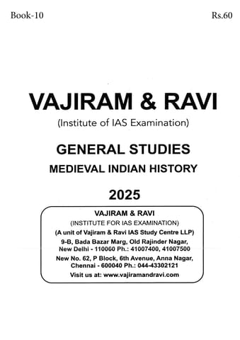 Medieval Indian History - General Studies GS Printed Notes Yellow Book 2025 - Vajiram & Ravi - [B/W PRINTOUT]