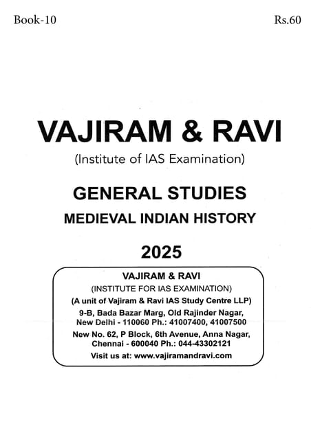 Medieval Indian History - General Studies GS Printed Notes Yellow Book 2025 - Vajiram & Ravi - [B/W PRINTOUT]