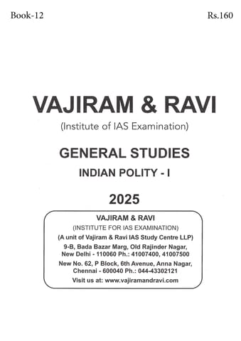 Indian Polity 1 - General Studies GS Printed Notes Yellow Book 2025 - Vajiram & Ravi - [B/W PRINTOUT]