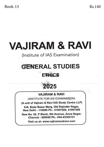Ethics - General Studies GS Printed Notes Yellow Book 2025 - Vajiram & Ravi - [B/W PRINTOUT]
