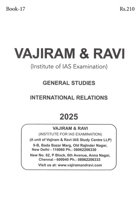 International Relations - General Studies GS Printed Notes Yellow Book 2025 - Vajiram & Ravi - [B/W PRINTOUT]