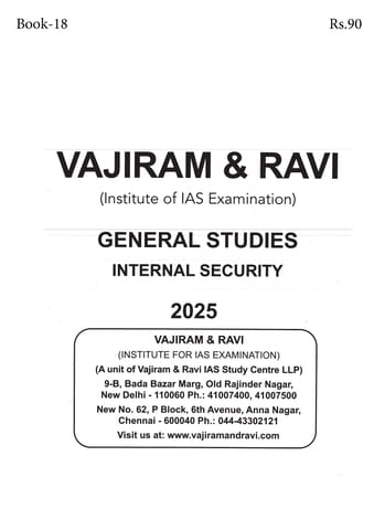 Internal Security - General Studies GS Printed Notes Yellow Book 2025 - Vajiram & Ravi - [B/W PRINTOUT]
