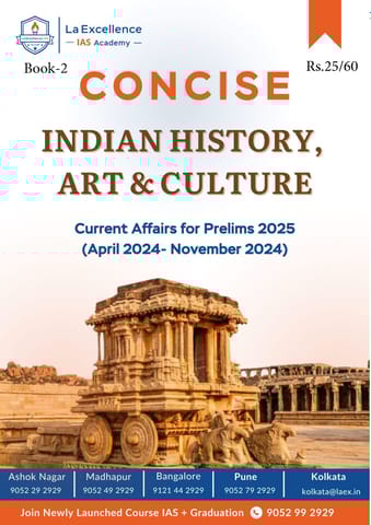 Indian History, Art & Culture - La Excellence Concise Current Affairs for Prelims 2025 - [B/W PRINTOUT]