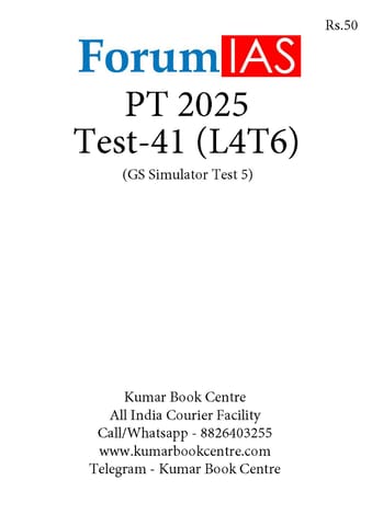 (Set) Forum IAS PT Test Series 2025 - Test 41 to 45 - [B/W PRINTOUT]