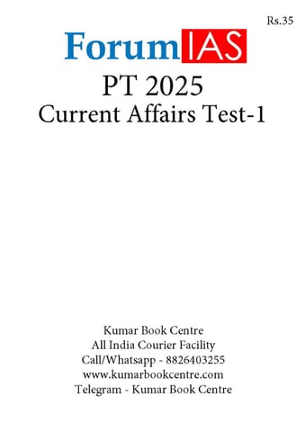 (Set) Forum IAS PT Test Series 2025 - Current Affairs Test 1 to 4 - [B/W PRINTOUT]