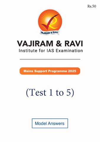 (Set) Vajiram & Ravi Mains Support Program 2025 - Test 1 to 5 - [B/W PRINTOUT]