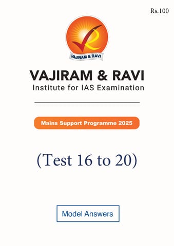 (Set) Vajiram & Ravi Mains Support Program 2025 - Test 16 to 20 - [B/W PRINTOUT]