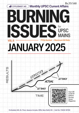 January 2025 - Civilsdaily IAS Burning Issues Monthly Current Affairs - [B/W PRINTOUT]