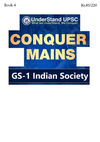 Indian Society (GS 1) - UnderStand UPSC Conquer Mains 2025 - [B/W PRINTOUT]
