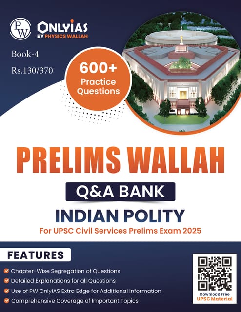 Indian Polity - Only IAS Prelims Wallah Q&A Bank 2025 - [B/W PRINTOUT]