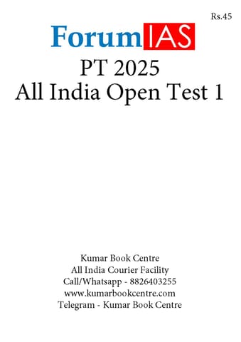 (Set) Forum IAS PT Test Series 2025 - All India Open Test 1 to 2 - [B/W PRINTOUT]