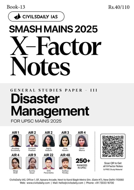 Disaster Management - Civilsdaily IAS X Factor Notes Smash Mains 2025 - [B/W PRINTOUT]
