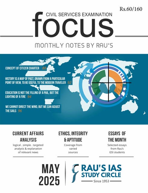 May 2025 - Rau's IAS Focus Monthly Current Affairs - [B/W PRINTOUT]