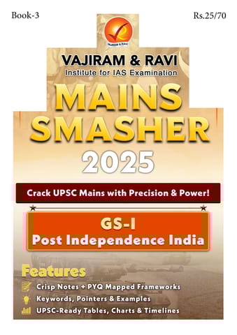 Post Independence India - Vajiram & Ravi Mains Smasher 2025 - [B/W PRINTOUT]