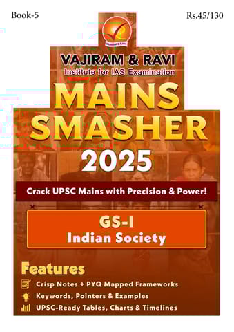 Indian Society - Vajiram & Ravi Mains Smasher 2025 - [B/W PRINTOUT]