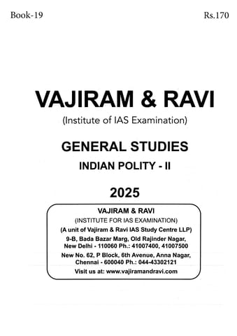 Indian Polity 2 - General Studies GS Printed Notes Yellow Book 2025 - Vajiram & Ravi - [B/W PRINTOUT]