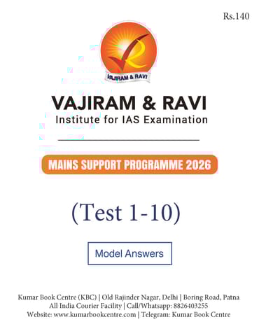(Set) Vajiram & Ravi Mains Support Program 2026 - Test 1 to 10 - [B/W PRINTOUT]