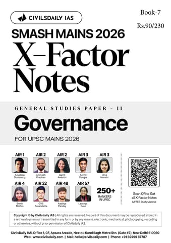 Governance - Civilsdaily IAS X Factor Notes Smash Mains 2026 - [B/W PRINTOUT]
