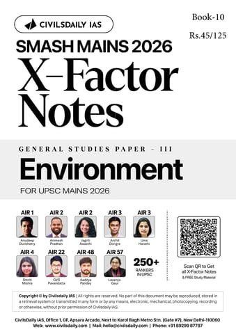 Environment - Civilsdaily IAS X Factor Notes Smash Mains 2026 - [B/W PRINTOUT]