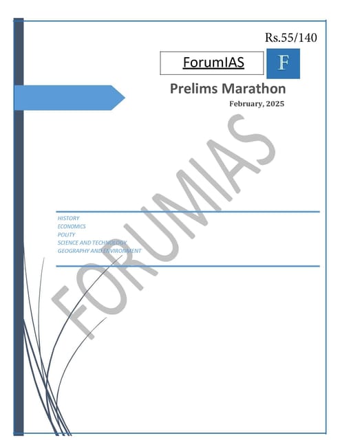 February 2025 - Forum IAS Prelims Marathon - [B/W PRINTOUT]