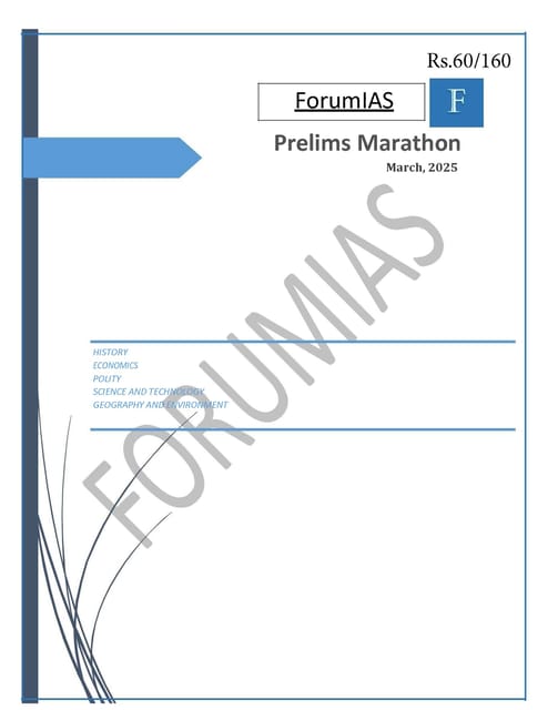 March 2025 - Forum IAS Prelims Marathon - [B/W PRINTOUT]