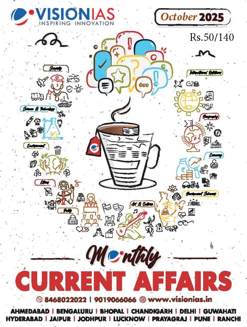 October 2025 - Vision IAS Monthly Current Affairs - [B/W PRINTOUT]
