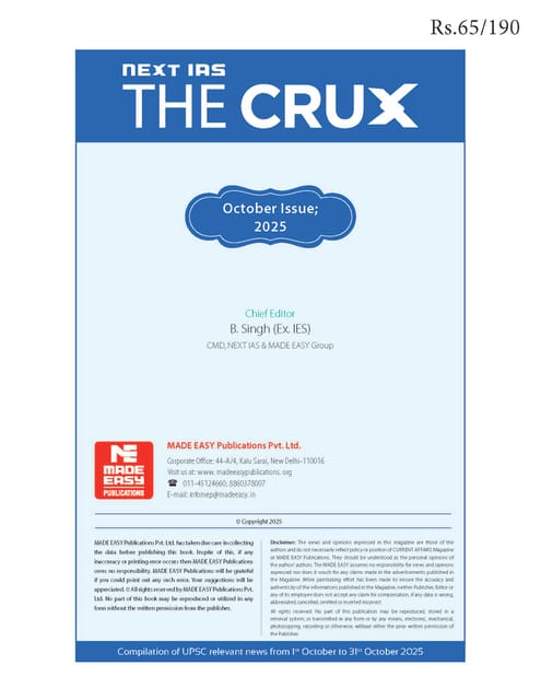 October 2025 - Next IAS The Crux Monthly Current Affairs - [B/W PRINTOUT]