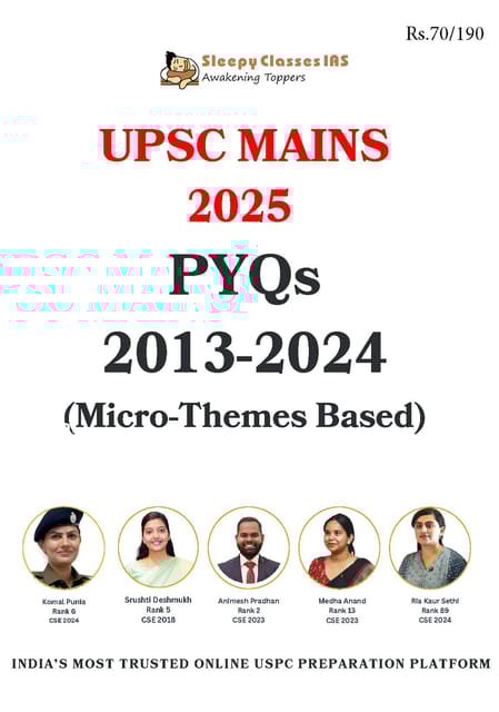 UPSC Mains PYQs (2013-2024) Micro-Themes Based - Sleepy Classes IAS - [B/W PRINTOUT]