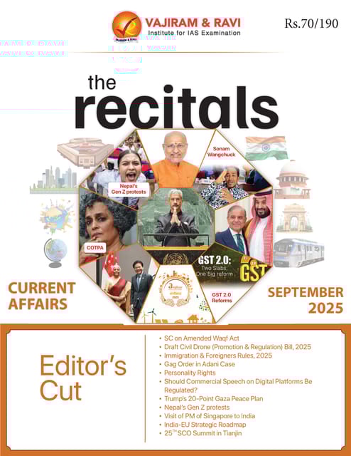 September 2025 - The Recitals - Vajiram & Ravi Monthly Current Affairs - [B/W PRINTOUT]