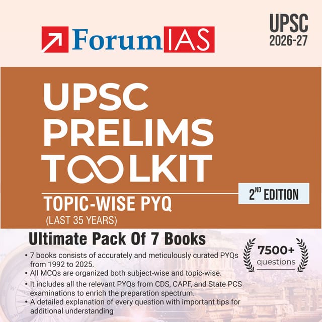UPSC Prelims Toolkit: Topic Wise PYQ (30 Years) - Ultimate Pack of 7 Booklets (2nd Edition) - Forum IAS