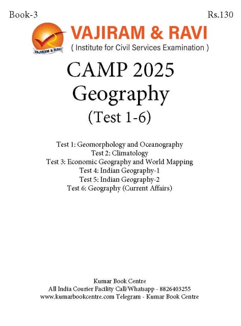 (Set) Vajiram & Ravi Prelims CAMP Test Series 2025 - Geography (Test 1 to 6) - [B/W PRINTOUT]