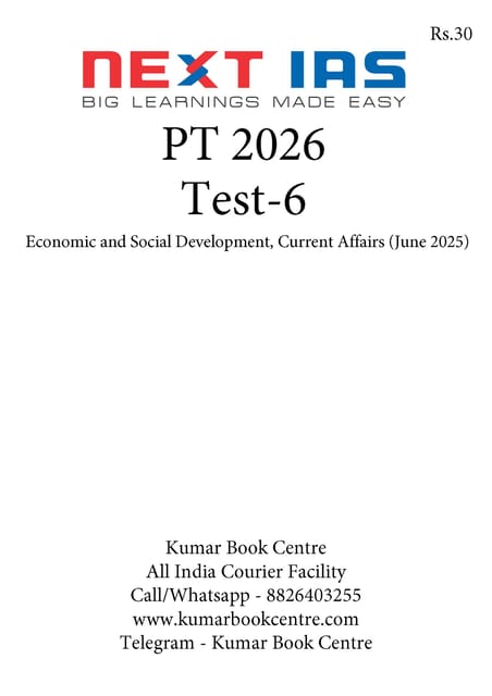 (Set) Next IAS PT Test Series 2026 - Test 6 to 10 - [B/W PRINTOUT]