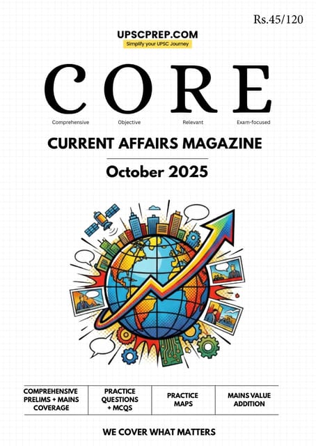 October 2025 - UPSC Prep CORE Monthly Current Affairs - [B/W PRINTOUT]