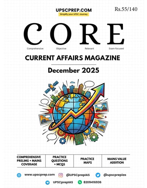 December 2025 - UPSC Prep CORE Monthly Current Affairs - [B/W PRINTOUT]