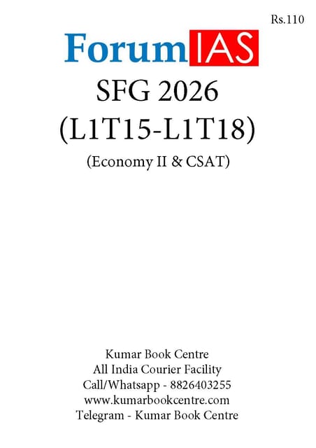 (Set) Forum IAS SFG Test 2026 - Level 1 Test 15 to 18 (Economy 2 & CSAT) - [B/W PRINTOUT]