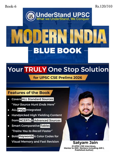 Modern India - UnderStand UPSC Blue Book 2026 - Satyam Jain - [B/W PRINTOUT]