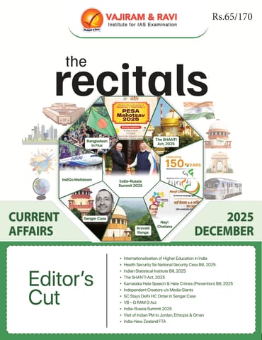 December 2025 - The Recitals - Vajiram & Ravi Monthly Current Affairs - [B/W PRINTOUT]