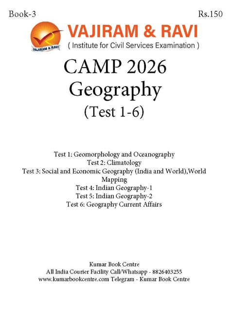 (Set) Vajiram & Ravi Prelims CAMP Test Series 2026 - Geography (Test 1 to 6) - [B/W PRINTOUT]