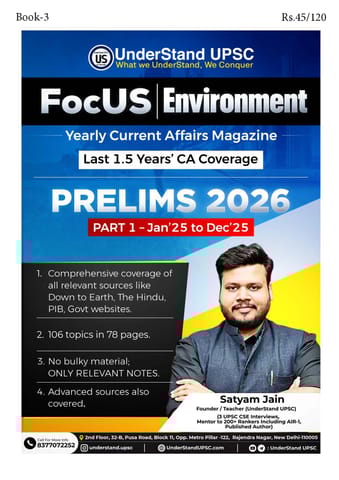 Environment (Part 1) - UnderStand UPSC Focus Magazine Prelims 2026 - Satyam Jain - [B/W PRINTOUT]